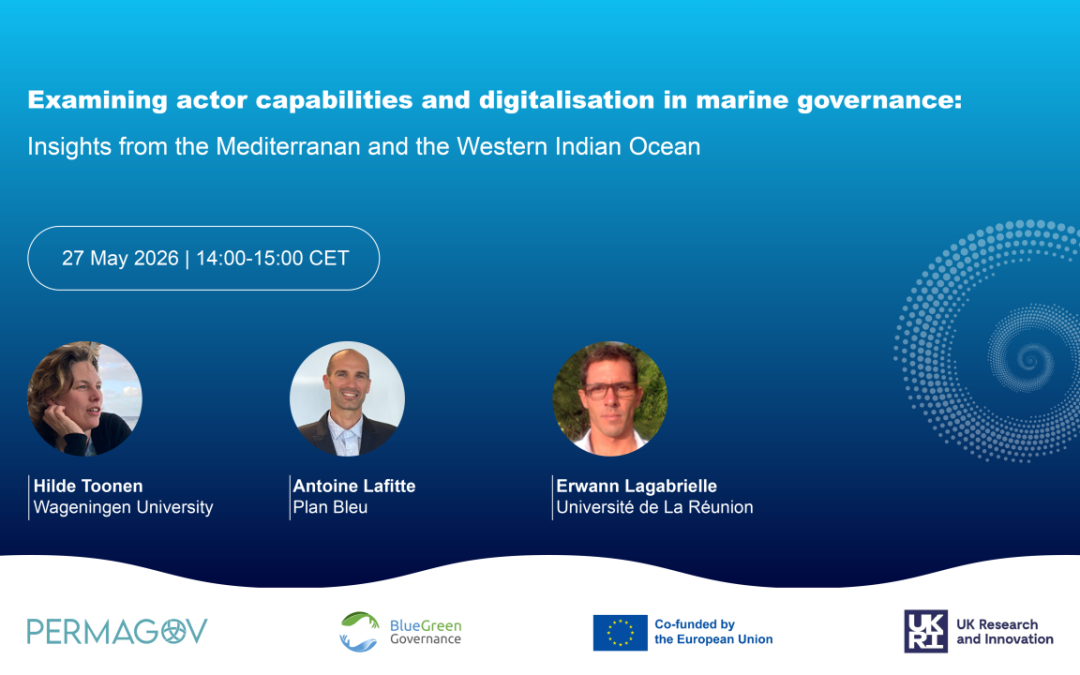 Examining actor capabilities and digitalization in marine governance: Insights from the Mediterranean and the Western Indian Ocean